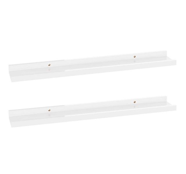furnicato Wandregal Wandregale 2 Stk. Hochglanz-Weiß 60x9x3 cm, 2-tlg. günstig online kaufen