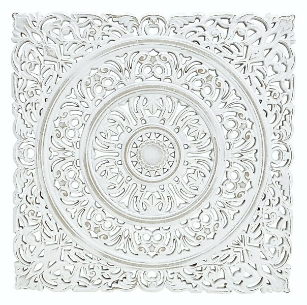 Meinposten Wanddekoobjekt Großes Wandornament shabby weiß günstig online kaufen