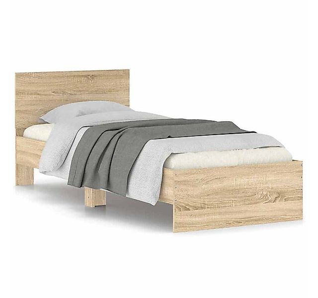 furnicato Bettgestell Sonoma-Eiche 203 x 95 x 70 cm mit Kopfteil (1-tlg) günstig online kaufen