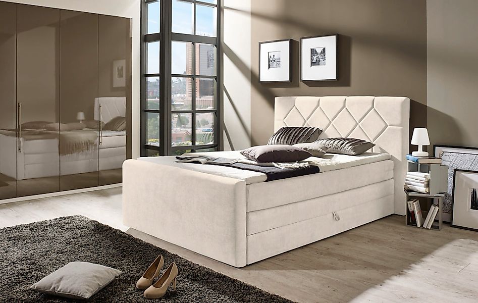 Home affaire Boxspringbett "Atlanta" inklusive Topper und Bettkasten günstig online kaufen