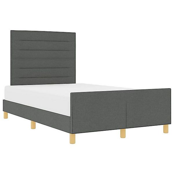 vidaXL Bett Bettgestell Dunkelgrau 120x200 cm Stoff (1-tlg) günstig online kaufen