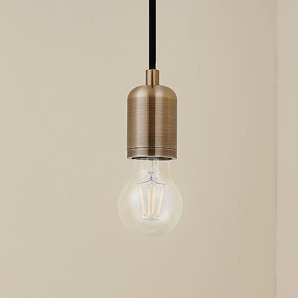 Lindby Pendelleuchte Hattie, messing, Ø 4,7 cm, Metall, E27 günstig online kaufen