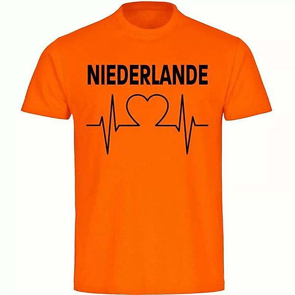 multifanshop T-Shirt Herren Niederlande - Herzschlag - Männer günstig online kaufen