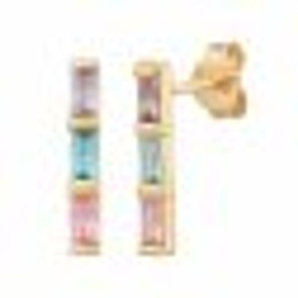 Ohrstecker 925 Sterling Silber gelb vergoldet Baguette Zirkonia Pastell günstig online kaufen