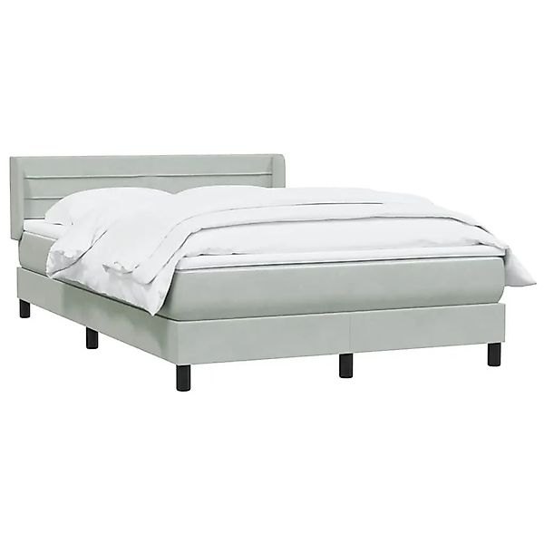 vidaXL Boxspringbett mit Matratze Hellgrau 160x220 cm Samt 3318243 günstig online kaufen