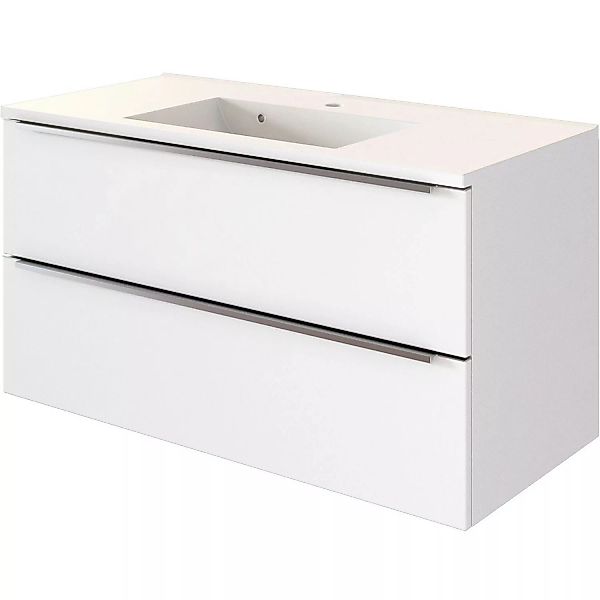 Held Möbel Waschtisch Monza 100 cm x 54 cm x 47 cm Weiß-Weiß günstig online kaufen