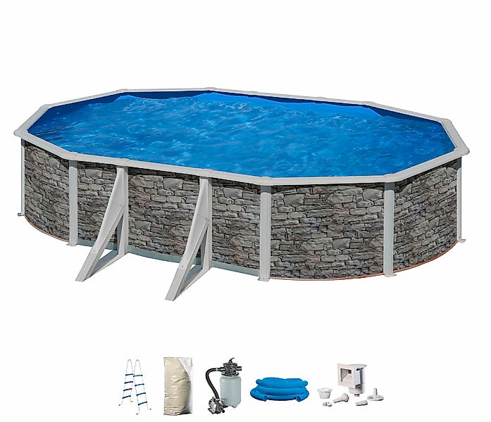 my POOL BWT Ovalpool in moderner Steinoptik, Höhe 120 cm, in verschiedenen günstig online kaufen