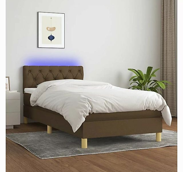 vidaXL Boxspringbett Boxspringbett mit Matratze LED Dunkelbraun 80x200 cm S günstig online kaufen