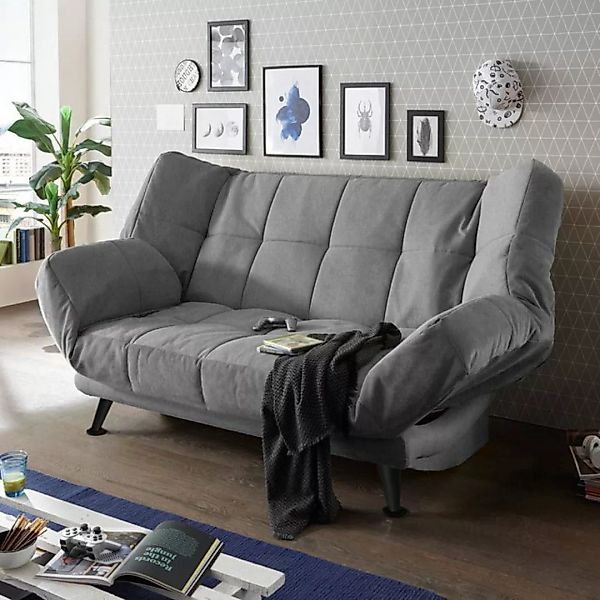 Schlafsofa mit Bettkasten in 208x134 cm INSUL-09, in der Farbe dark grey günstig online kaufen