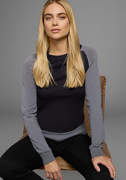 AJC Strickpullover mit konstrastfarbenen Ärmeln und günstig online kaufen