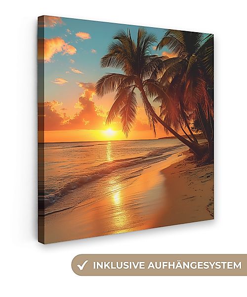 OneMillionCanvasses® Leinwandbild Sonnenuntergang - Strand - günstig online kaufen