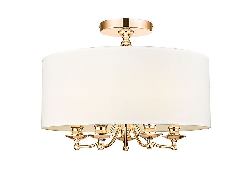 Licht-Erlebnisse Deckenleuchte HALDEN, ohne Leuchtmittel, Weiß Gold rund Ø günstig online kaufen