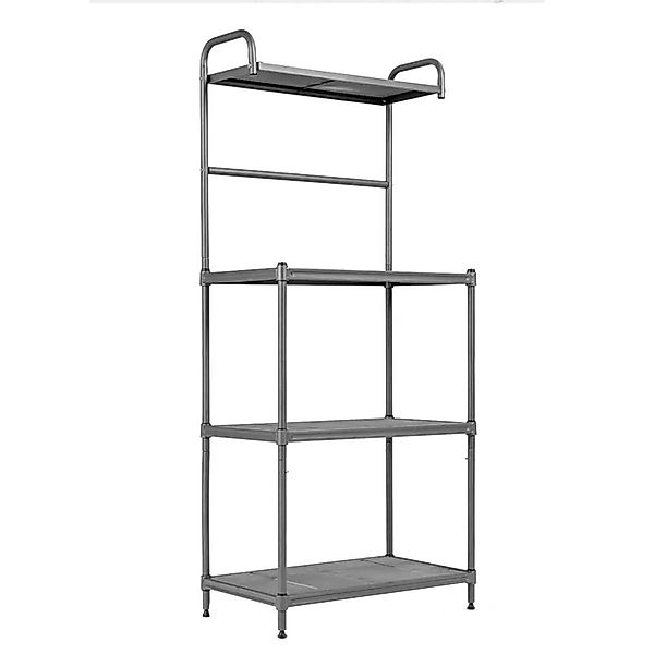 Costway Küchenregal Mikrowellenständer Metall Grau 59 x 34 x 136 cm günstig online kaufen