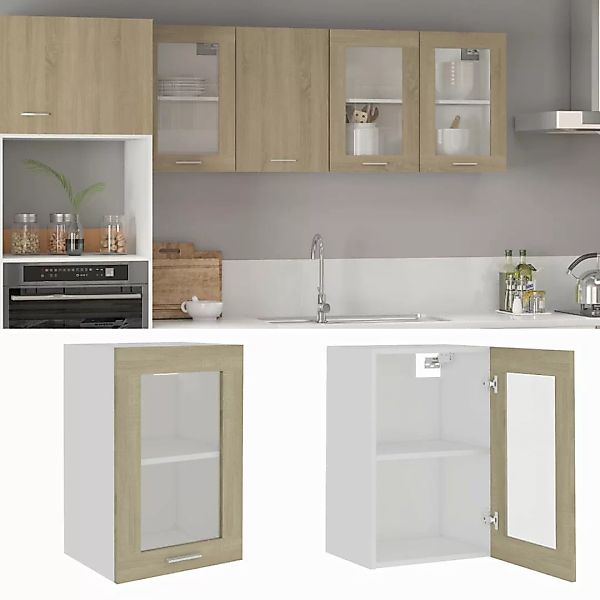 vidaXL Hängeschrank Hängeglasschrank Sonoma Eiche 40x31x60 cm Spanplatte günstig online kaufen