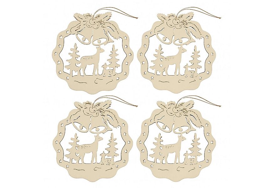 HTI-Living Beleuchtetes Fensterbild Fensterbild 4er Set Rehe im Wald, Dekoh günstig online kaufen