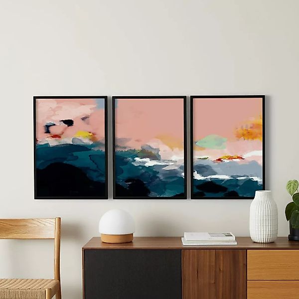 Ana Rut Bre 'Abstract Landscape' 3 x gerahmte Kunstdrucke (A2) - MADE.com günstig online kaufen
