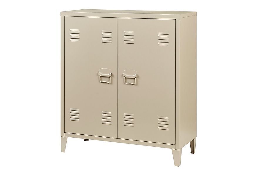 en.casa Aktenschrank »Oripää« mit 2 Türen Stahl 90x80x33 cm Kamelfarben günstig online kaufen