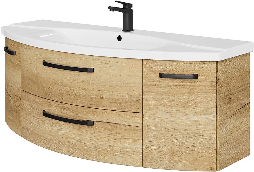 Saphir Badmöbel-Set »Serie 4010 4-teilig Keramik-Waschtisch mit LED-Spiegel günstig online kaufen