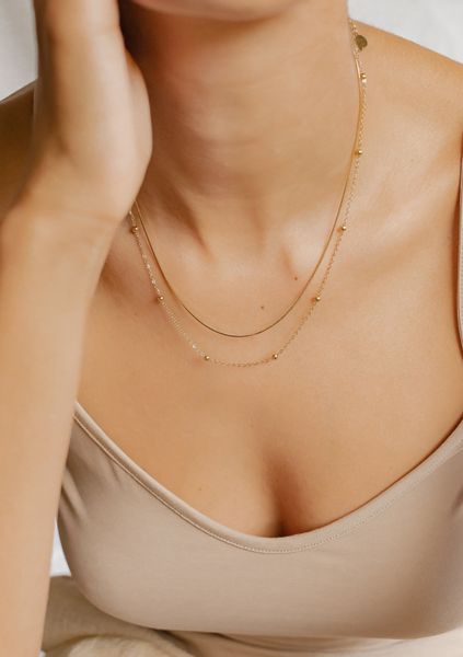 Hey Happiness Edelstahlkette Layer Collier Kugeln, günstig online kaufen