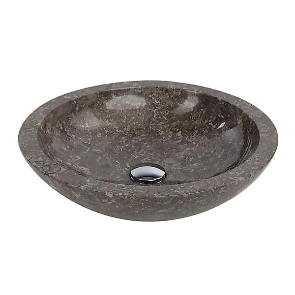 Wohnfreuden Marmor  Waschbecken 45 cm Grau Rund günstig online kaufen