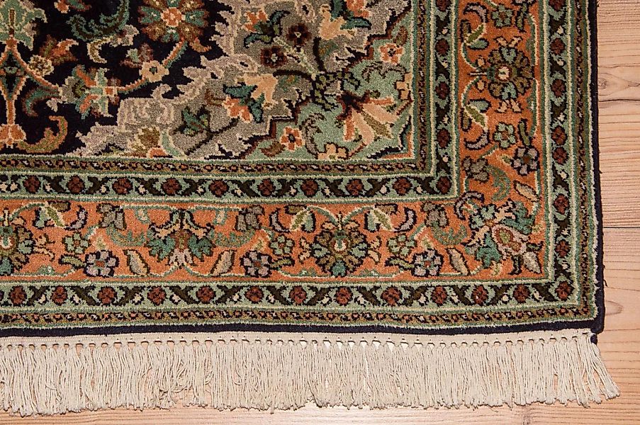 morgenland Teppich »Kaschmir Seide Teppich handgeknüpft blau«, rechteckig günstig online kaufen