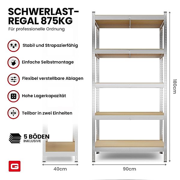 GENTOR Steckregal 2x Kellerregal Lagerregal Steckregal günstig online kaufen