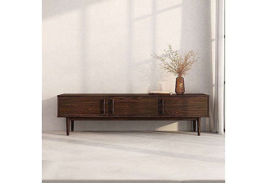 IDIMEX Lowboard TECCA, Niedriges Sideboard aus Massivholz 3 Türen Wohnzimme günstig online kaufen
