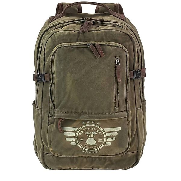 Greenburry Tagesrucksack "Aviator" Harvard 34x46cm Canvas khaki, mit Notebo günstig online kaufen