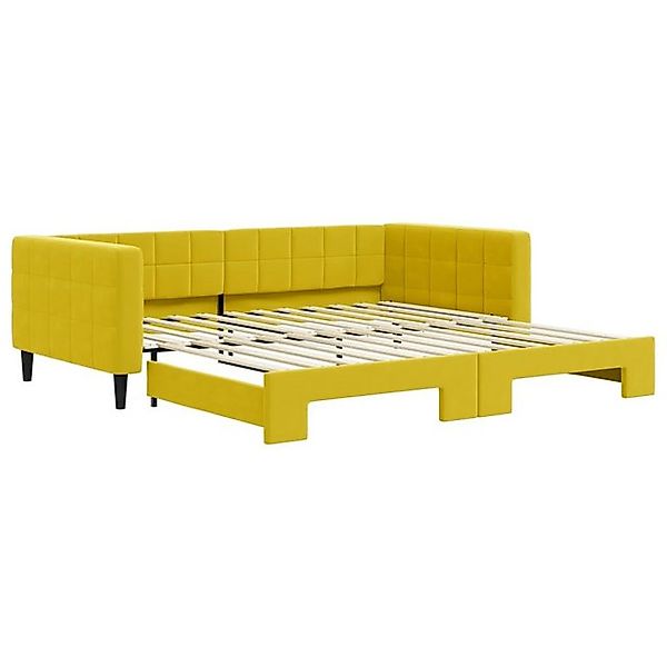 vidaXL Bett, Tagesbett Ausziehbar Gelb 100x200 cm Samt günstig online kaufen