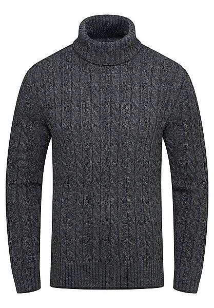 behype Rollkragenpullover BSLANA Grobstrick Zopf-Muster Winterpullover Stri günstig online kaufen