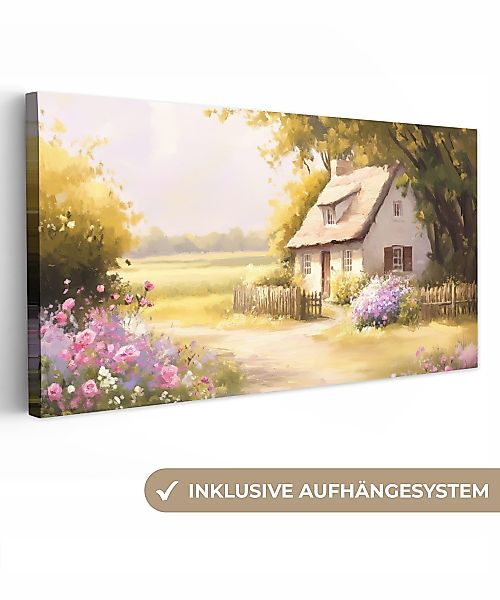 OneMillionCanvasses® Leinwandbild Panorama Landhaus - Holz günstig online kaufen