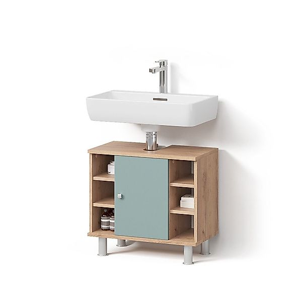 Livinity® Waschbeckenunterschrank Fucino, Grün/Goldkraft Eiche/Goldkraft Ei günstig online kaufen