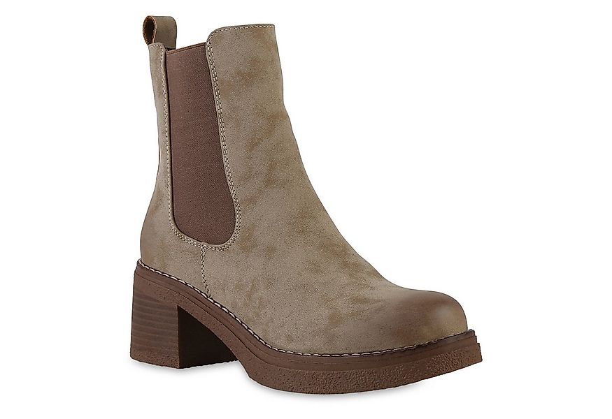 VAN HILL 841825 Stiefelette Damen Klassische Stiefeletten Holzoptikabsatz F günstig online kaufen