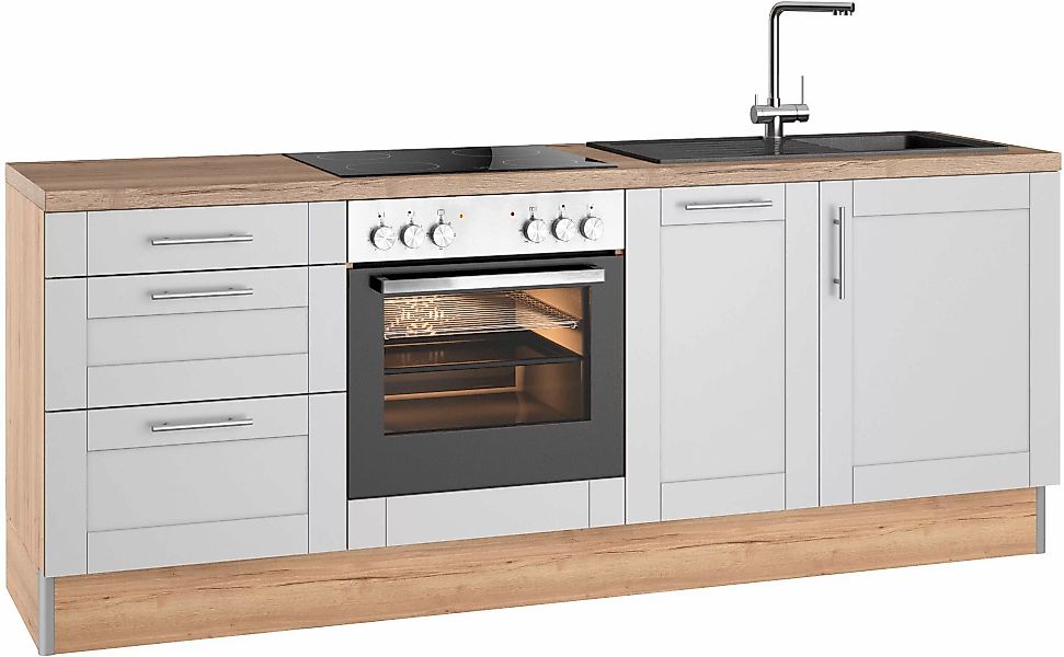 KOCHSTATION Küchenzeile "KS-Ahus", 225 cm breit,wahlweise mit E-Geräten,Sof günstig online kaufen
