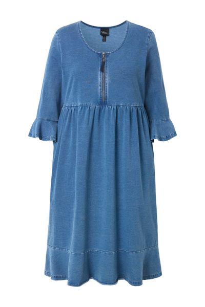 Ulla Popken Jerseykleid Midikleid Zipper A-Linie günstig online kaufen