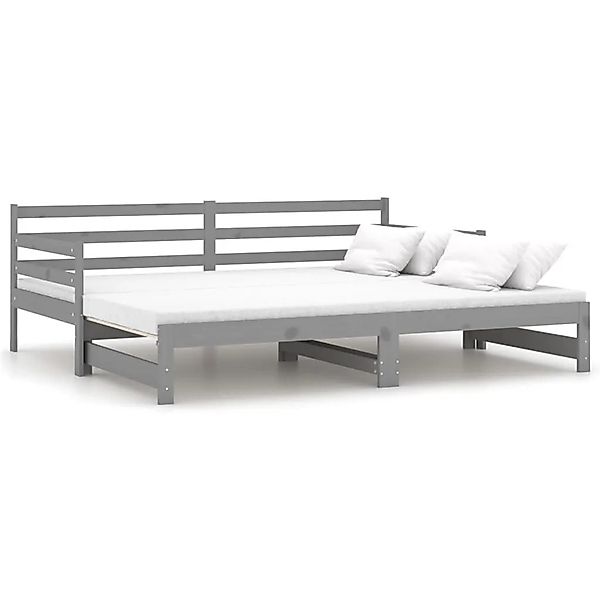 vidaXL Ausziehbares Tagesbett Grau Massivholz Kiefer 2x 90x200 cm 806957 günstig online kaufen