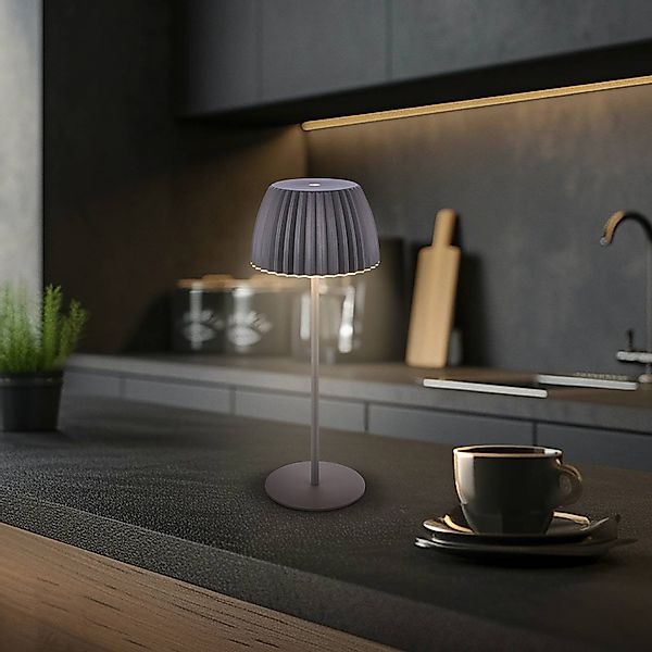 LED-Akku-Tischlampe Brilo unplugged Riffle, 36 cm, anthrazit günstig online kaufen