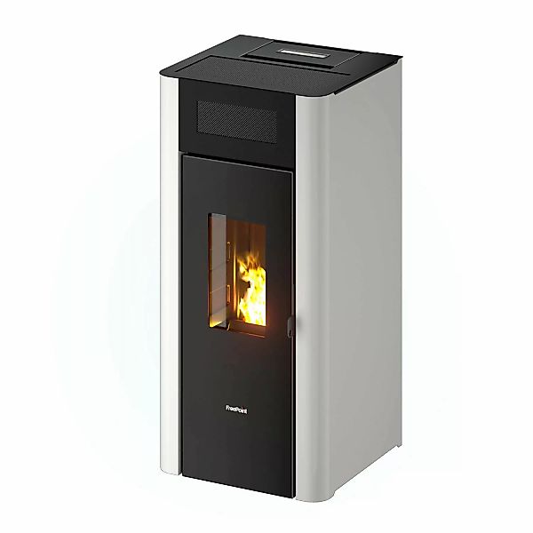 Freepoint Pelletofen Amaranto FreePoint Pelletofen AMAR Stahl Weiß 8,5 kW günstig online kaufen