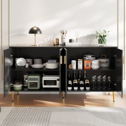 Flieks Sideboard Buffetschrank mit Einzigartigem Wellendesign günstig online kaufen