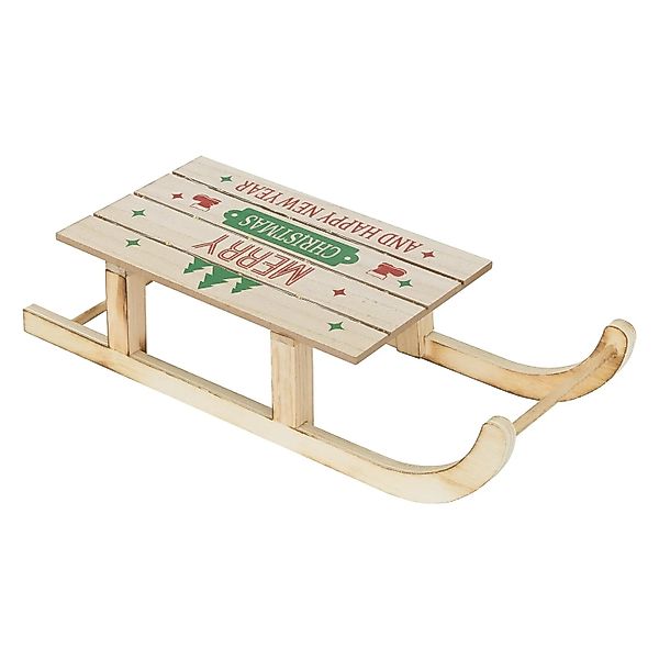 ECD Germany Weihnachtsfigur Dekoschlitten Retro Rodel Holzschlitten Weihnac günstig online kaufen