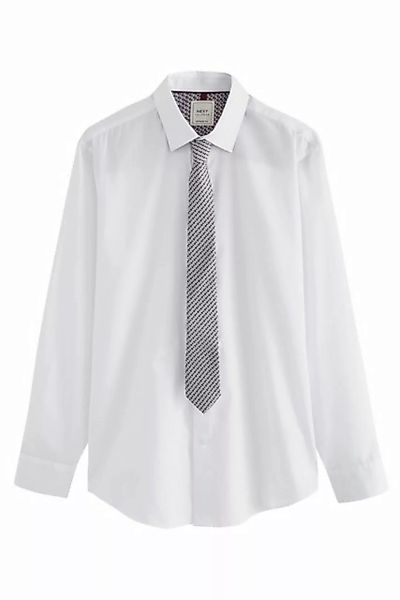 Next Langarmhemd Pflegeleichtes Hemd mit Krawatte im Set (2-tlg) günstig online kaufen