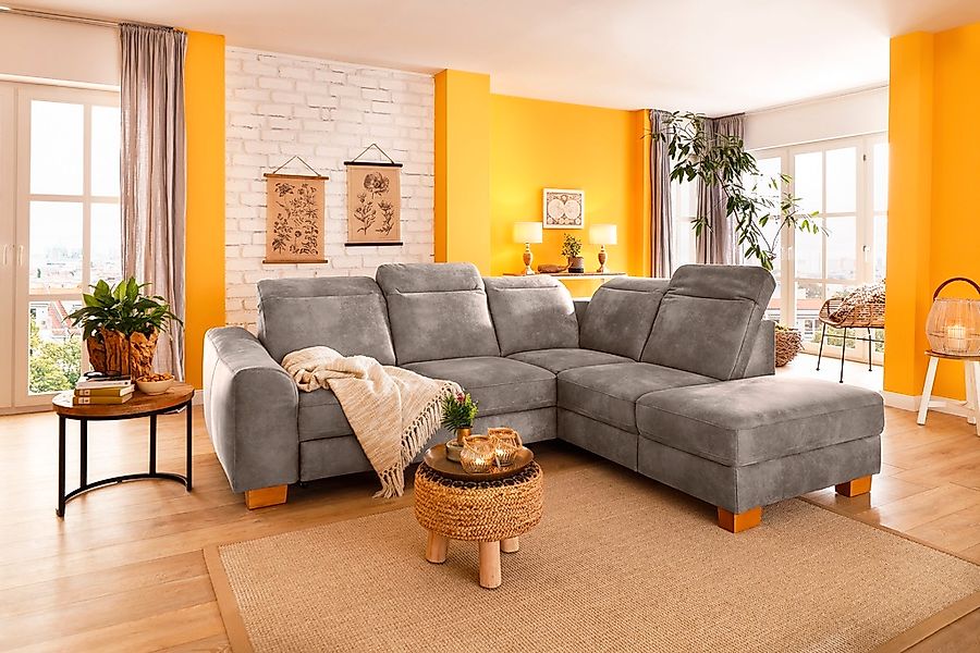 Home affaire Ecksofa »Dundee L-Form«, wahlweise mit Kopfteilverstellung und günstig online kaufen
