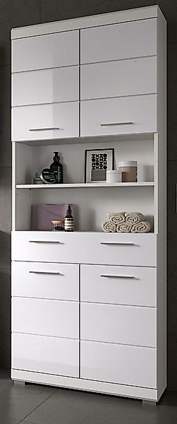 Inn.Furn Hochschrank Shawn (Badschrank in weiß Hochglanz, 4-türig, 74 x 191 günstig online kaufen