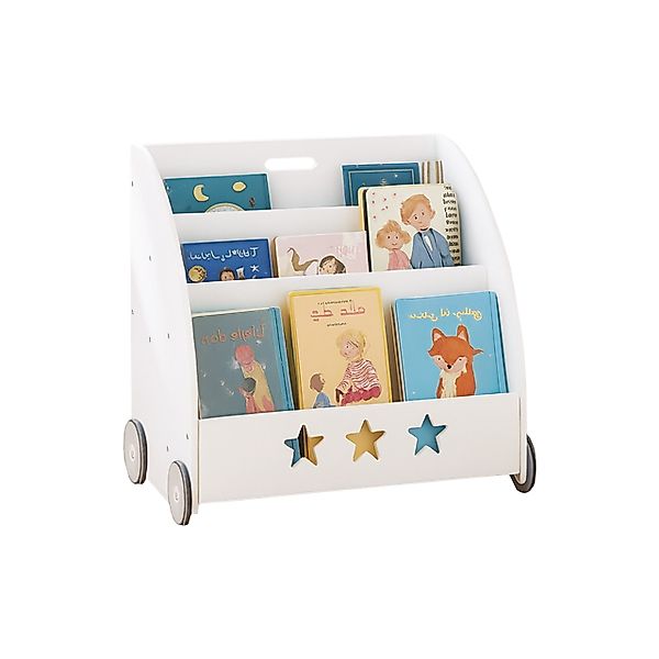 relaxdays Kinderregal Bücherregal für Kinder fahrbar, günstig online kaufen