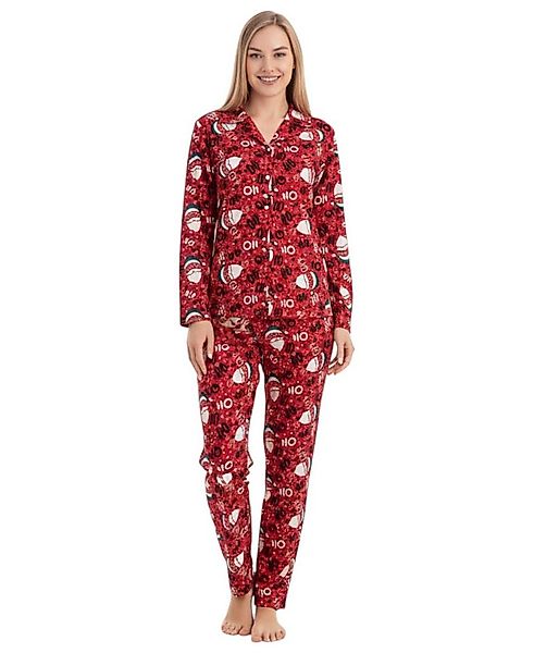 fashionshowcase Pyjama Damen Schlafanzug mit Weihnachtsmotiven, Baumwoll-El günstig online kaufen