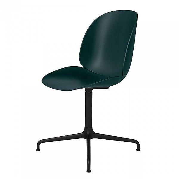 Gubi - Beetle Meeting Chair Gestell 4-Stern schwarz - grün/Sitz Polypropyle günstig online kaufen