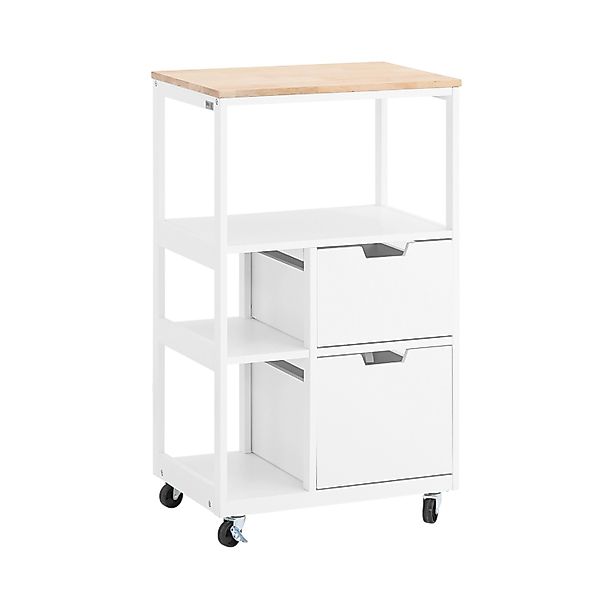 SoBuy Küchenwagen mit 2 Schubladen 3 Ablagen Servierwagen 53x89x37cm FKW111 günstig online kaufen
