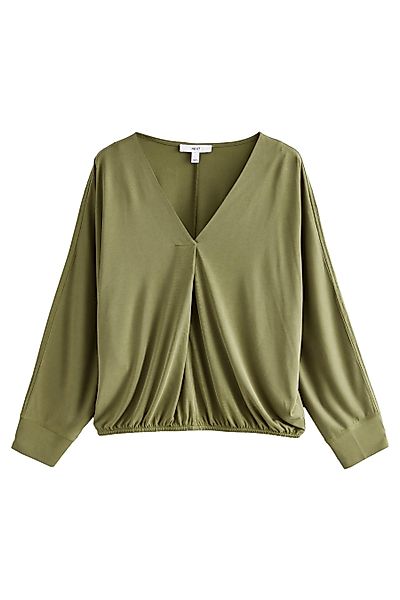 Next Blusenshirt Langärmlige Bluse mit V-Ausschnitt günstig online kaufen