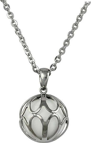 Amello Edelstahlkette Amello Kugel Ornament Halskette silber (Halsketten, H günstig online kaufen