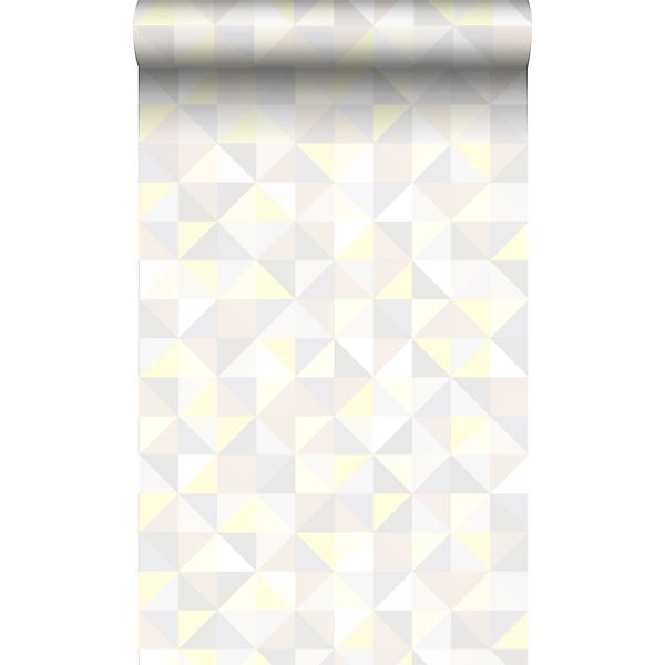 Origin Wallcoverings Tapete Dreiecke Crème-Beige Hellgrau Pastellgelb und H günstig online kaufen